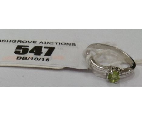 A Silver Ladies Gem Set Ring. Size J.