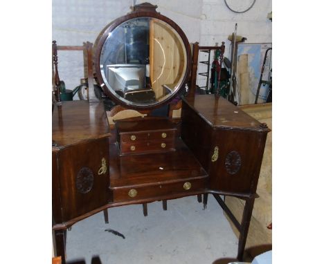 A Large Quantity of Furniture & Other Items to include an unusual mahogany dressing table, a three piece suite, dining table 