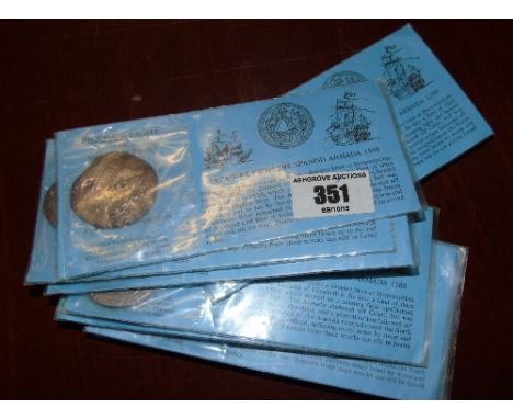 Vintage Coinage Marked Treasures from the Spanish Armada, Pieces of Eight (x9).
