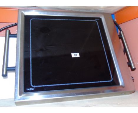 An Elag LeMax Glass-Ceramic Counter-Top Grill, (box on shelf above).