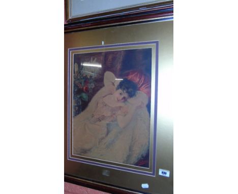 A 19th Century Pears Print of a Reclining Girl.