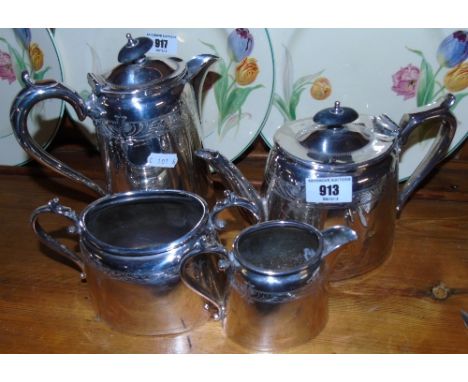 A Victorian Four-Piece Silver-Plated Tea Service.