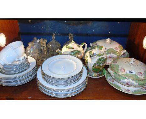 A Large Quantity of Ceramics to include a Sadler teapot on stand with matching hot water pot, two Arklow tureens and covers, 