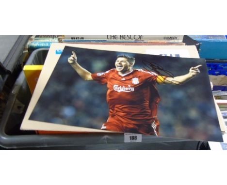 An Original Signed Print of Brian O' Driscoll, along with a signed photograph of Steven Gerard, assorted LP's, CD's, etc.