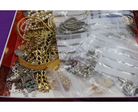 A selection of costume jewellery pendants and necklaces