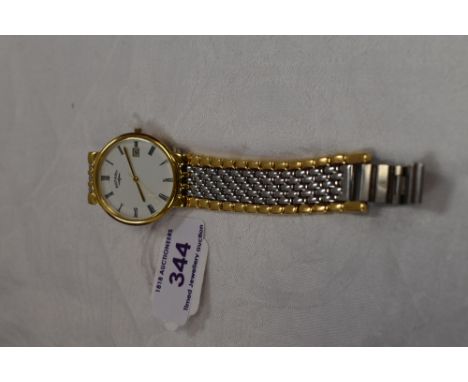 A gents Rotary quartz wrist watch having a Roman numeral dial with date aperture on a bracelet strap