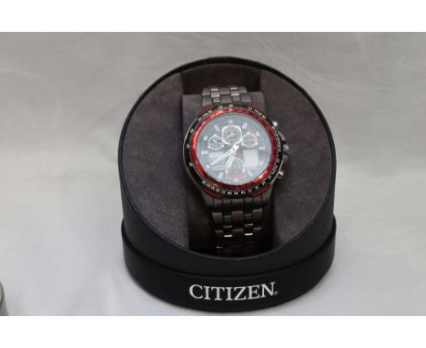 A gents Citizen Eco drive A-T Skyhawk Red Arrows chronograph wrist watch, no:751020179 