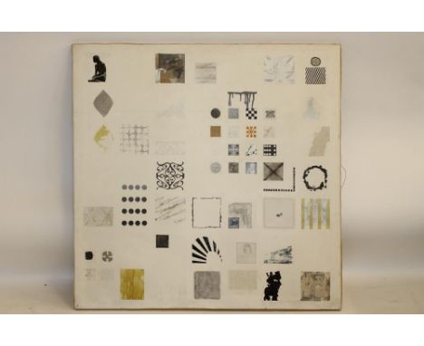 MICHAEL SCOTT (1934-1988), "Like, Once Upon A Time", collage and mixed media on canvas, signed and dated 1967 verso, 40" x 40