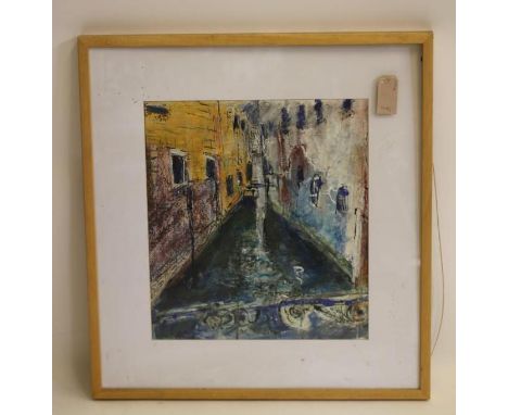 CHRIS STEPHENS (Contemporary), "Near to Calle Cristoforo, Venice", mixed media on board, signed and dated 2005, inscribed ver