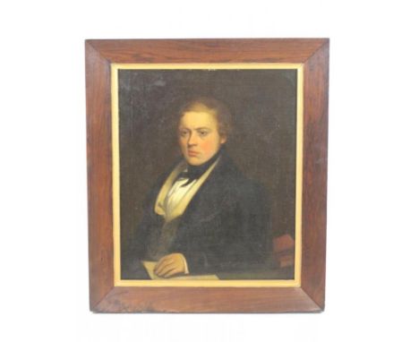 JOHN ALBERT THOMPSON (Exh.1885-1924), Portrait of Squire Auty, oil on canvas, 38" x 33", rosewood frame Provenance:  By Famil
