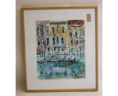 CHRIS STEPHENS (Contemporary), Desdemona's House, Grand Canal, Venice, mixed media on board, signed and dated 2005, inscribed