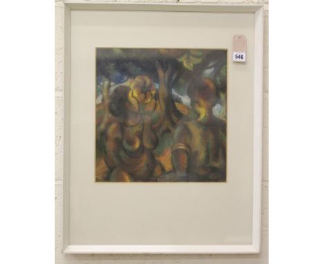 DAVID R ANDERSON (1884-1976), Forest Fantasy, pastel, unsigned, 13 1/2" x 13 1/4", framed (subject to Artists Resale Right) 