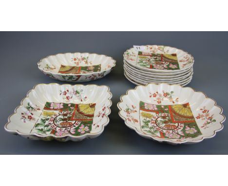 A 19th Century Ridgeways ceramic fruit set comprising of eight plates and three serving dishes.