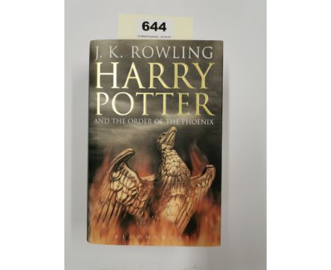 A first edition copy of Harry Potter and The Order of The Phoenix.