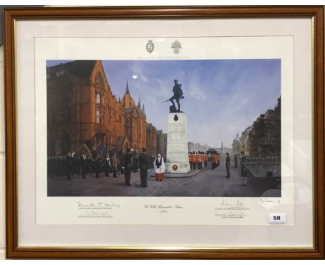 Jack Russell (British b. 1963) former cricketer. A rare framed limited edition 182/250 lithograph 'We Will Remember Them' als