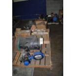 (5) Pallets of various valves including Crane gate valves, Nightwine actuated valves & DeZurick