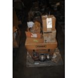 (7) Pallets of miscellaneous pump parts, valves, hardware, Fisher & Rosemount transmitters