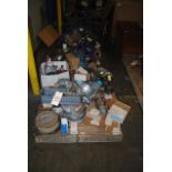 (4) Pallets of small valves including gate, butterfly and knife styles manufactured by Crane and