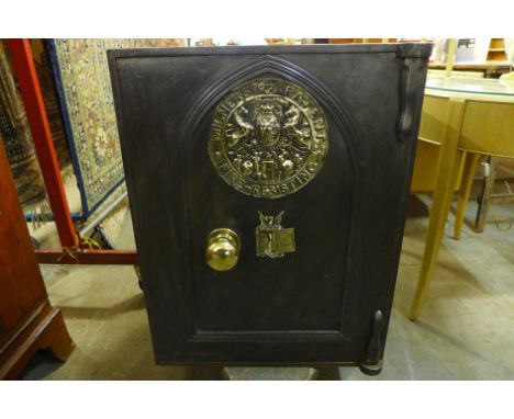 A Milners 212 model cast iron safe, with key