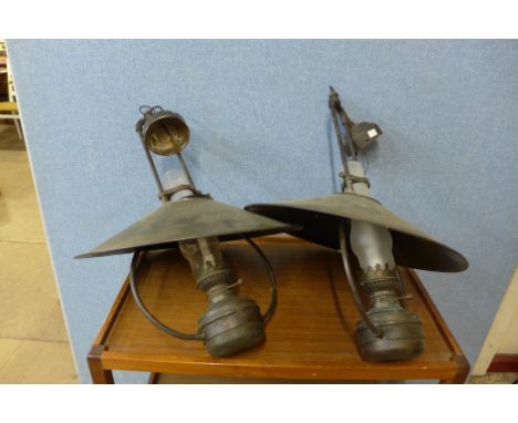 A pair of vintage ceiling lights