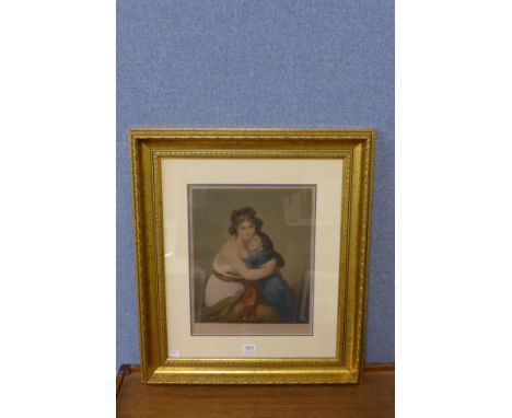 An M. Goodman print, Loving Days and a G. Sidney Hurst print of a mother and child, framed