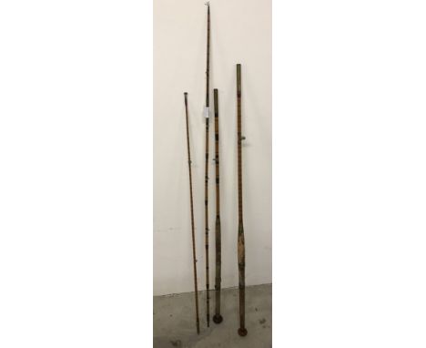 2 vintage split cane fishing rods both dated 1951.  