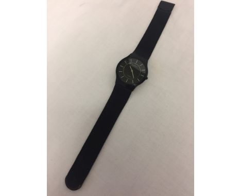A men's black metal strap ceramic Skagen watch. Unboxed. 