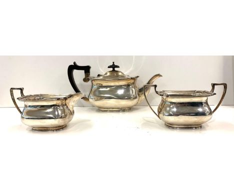 3 piece silver tea service Sheffield silver hallmarks weight 653g 