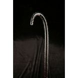 A MURANO TWISTED GLASS WALKING CANE, with coloured spiral, 100cm, together with another clear