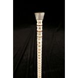 A VERTEBRAL CANE, with horn knop over individual sections and horn ferrule, 90cm.
