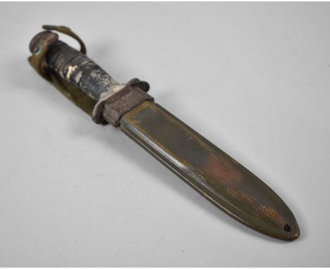 A US M8 Trench Dagger with Sectional Leather Handle and Original Scabbard 