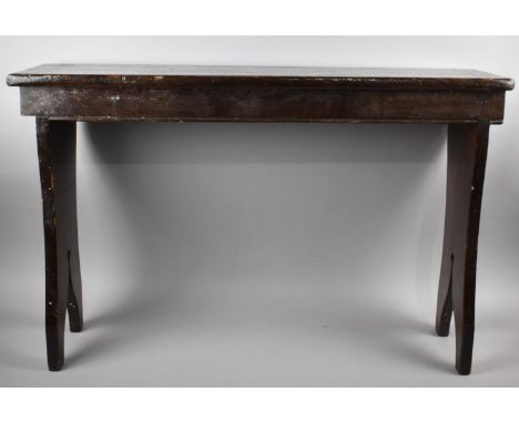 A Vintage Stained Wooden Duet Stool, 90cms Long 