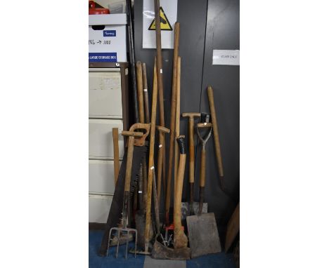 A Collection of Vintage Wooden Handled Garden Tools 