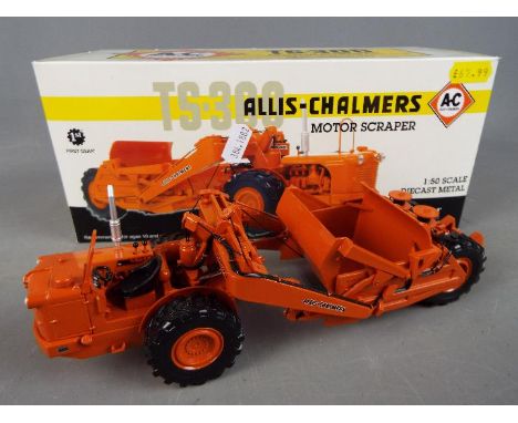 First Gear - A boxed diecast 1:50 scale First Gear Allis Chalmers TS-300 Motor Scraper, Official Repliac for the 2007 Nationa