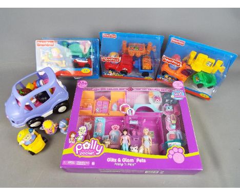 Mattel, Fisher Price - A collection of mainly boxed Fisher price 'Little People' and a boxed Polly Pocket Glitz and Glam Pets