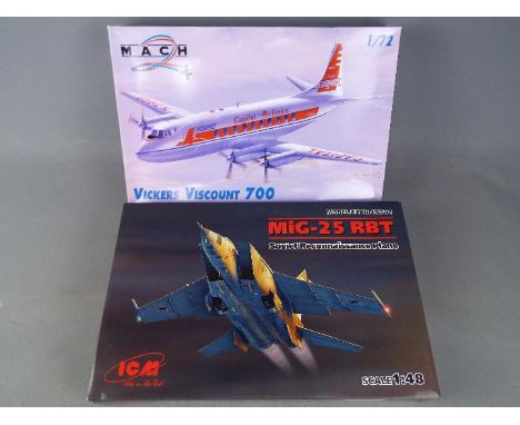 Model kits - two model kits to include an ICM model of a Mig-25 RBC model No. 48901, 1:48 scale minrt in factory sealed box a