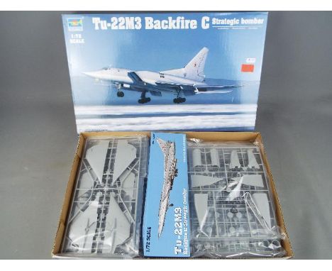 Trumpeter -  a Tu-22M3 Backfire C Strategic Bomber model kit by Trumpeter, item No. 01656, 1:72 scale, contents sealed in pla