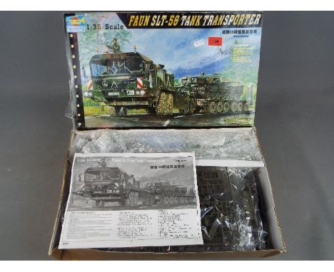 Trumpeter -  a Faun SLT-56 Tank Transporter model kit by Trumpeter, 1:35 scale, model No. 00203 with instructions,  contents 