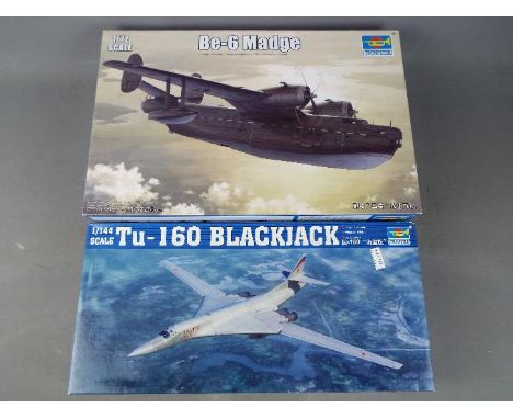 Trumpeter - two plastic model kits consisting of a Be-6 Madge model No. 01646, 1:72 scale and a Tu-160 Blackjack model No. 03
