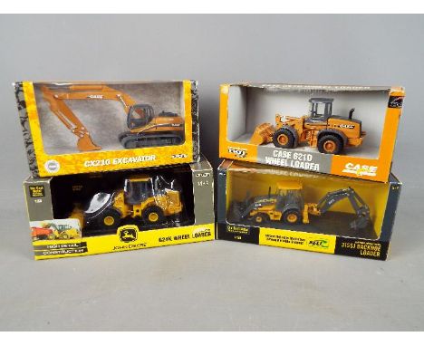 Ertl - A collection of four boxed diecast construction vehicles in 1:50 scale by Ertl. Lot consists of Ertl #14319 Case 621D 