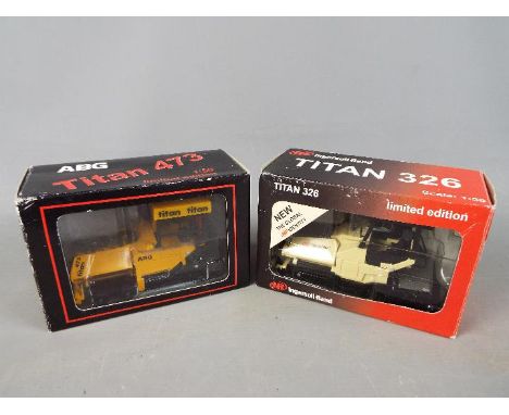 Wan Ho - Two boxed Limited Edition 1:50 scale ABG / Ingersoll Rand diecast model Pavers made by Wan Ho. Lot consists of ABG T