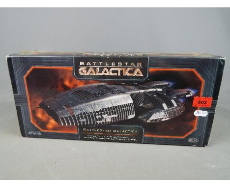 Battlestar Galactica - a 1:4105 scale authentic replica painted and assembled display model of Battlestar Galactica by Moebiu