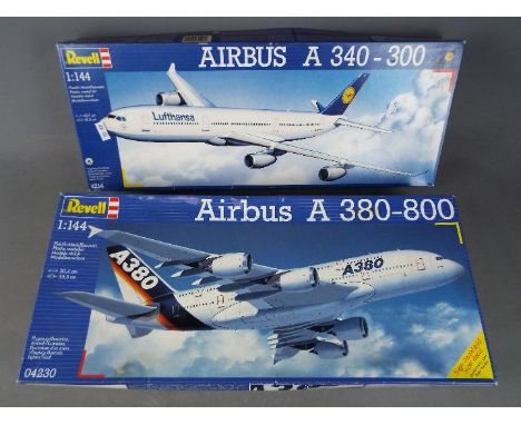 Revell - two all plastic model kits to include an Airbus A 380-800 model No. 04230, 1:144 scale mint in original factory seal