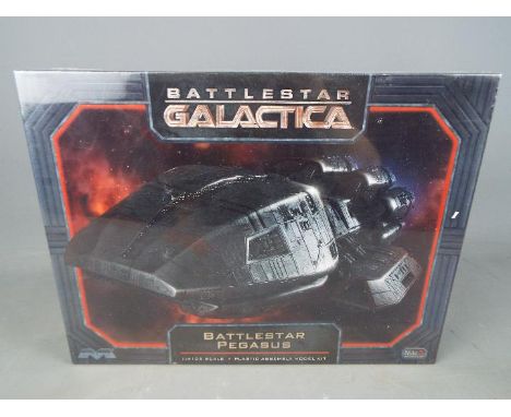 Battlestar Galactica - a 1:4105 scale plastic assembly model kit of Battlestar Pegasus by Moebius Models, in factory sealed p