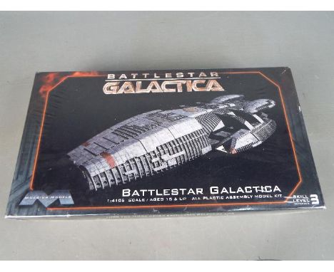 Moebius Models - A boxed 1:4105 scale 'Battlestar Galactica' plastic model kit. The box is factory sealed 