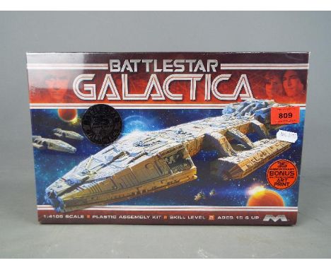 Battlestar Galactica - a 1:4105 scale Battlestar Galactica plastic assembly kit by Moebius Models, 35th Anniversary with bonu