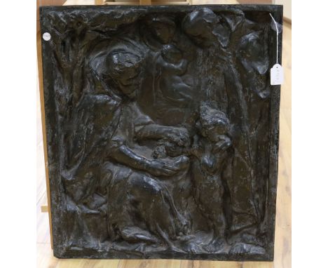 A bronze sculpture relief