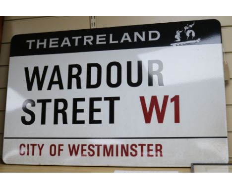 An enamel street sign for Wardour Street W1 City of Westminster