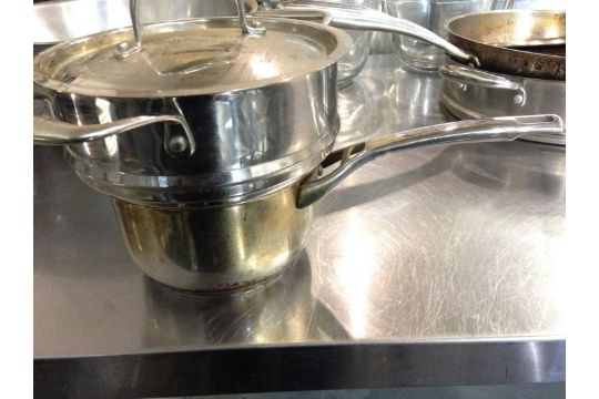 عکس+خفن+بالای+18+سال Lot 18 - Small Stainless Sauce Pot with Steamer Insert
