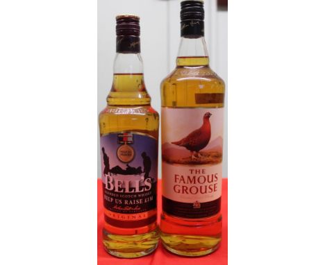 The Famous Grouse Blended scotch Whisky, 1 litre Bell's Blended Scotch Whisky, 1 x 70cl bottle
